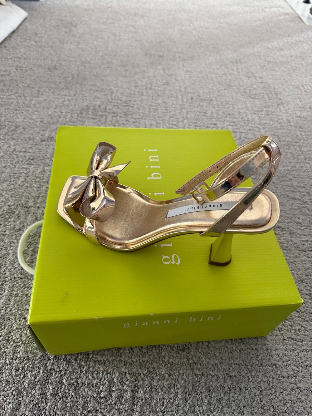 Gianni Bini Metallic Rose Gold Bow Slingback Heels - Picture 2 of 7